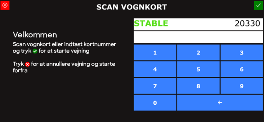 Scan vejekort ved indvejning